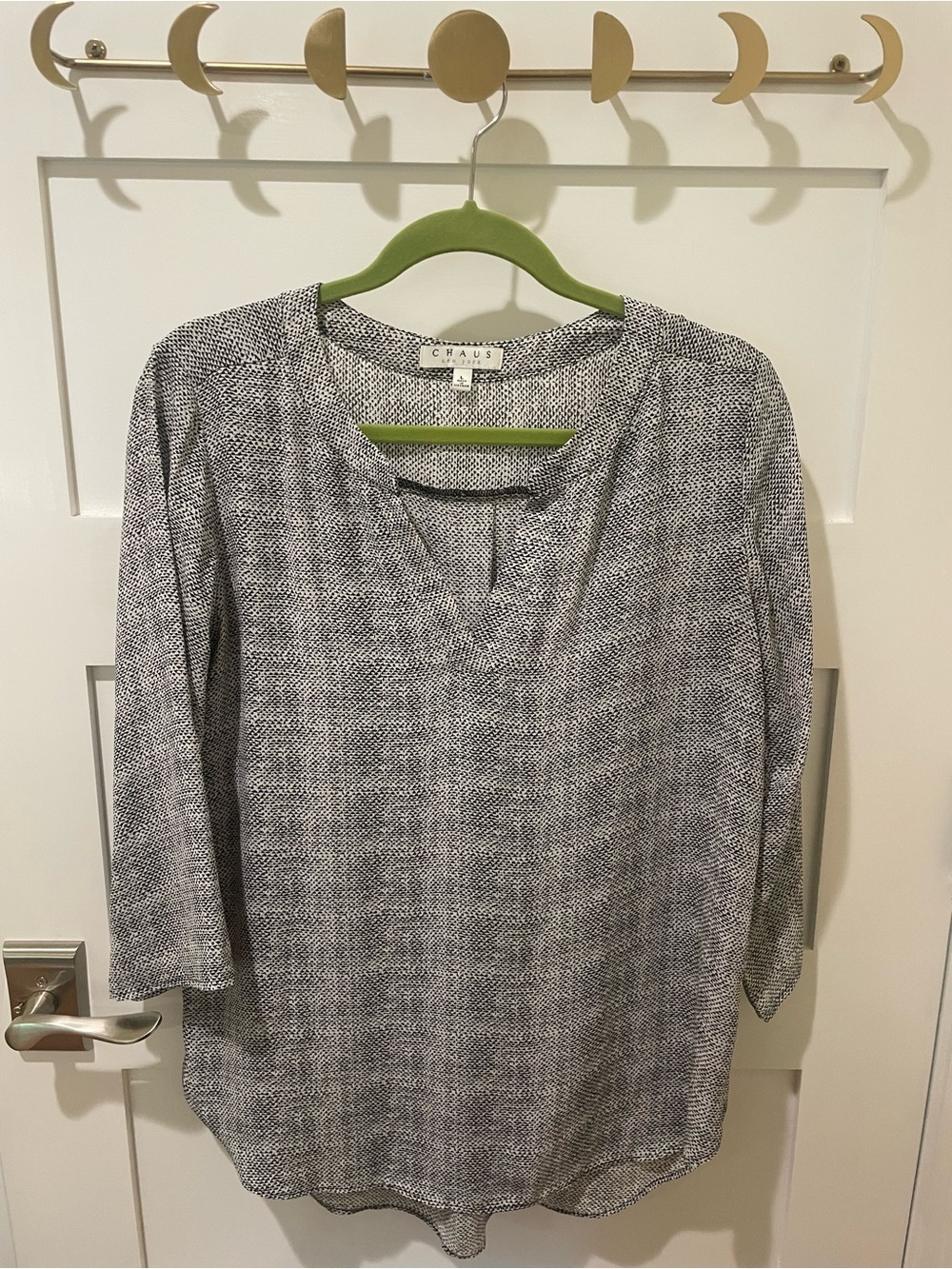 Chaus Gray V-Neck Tunic